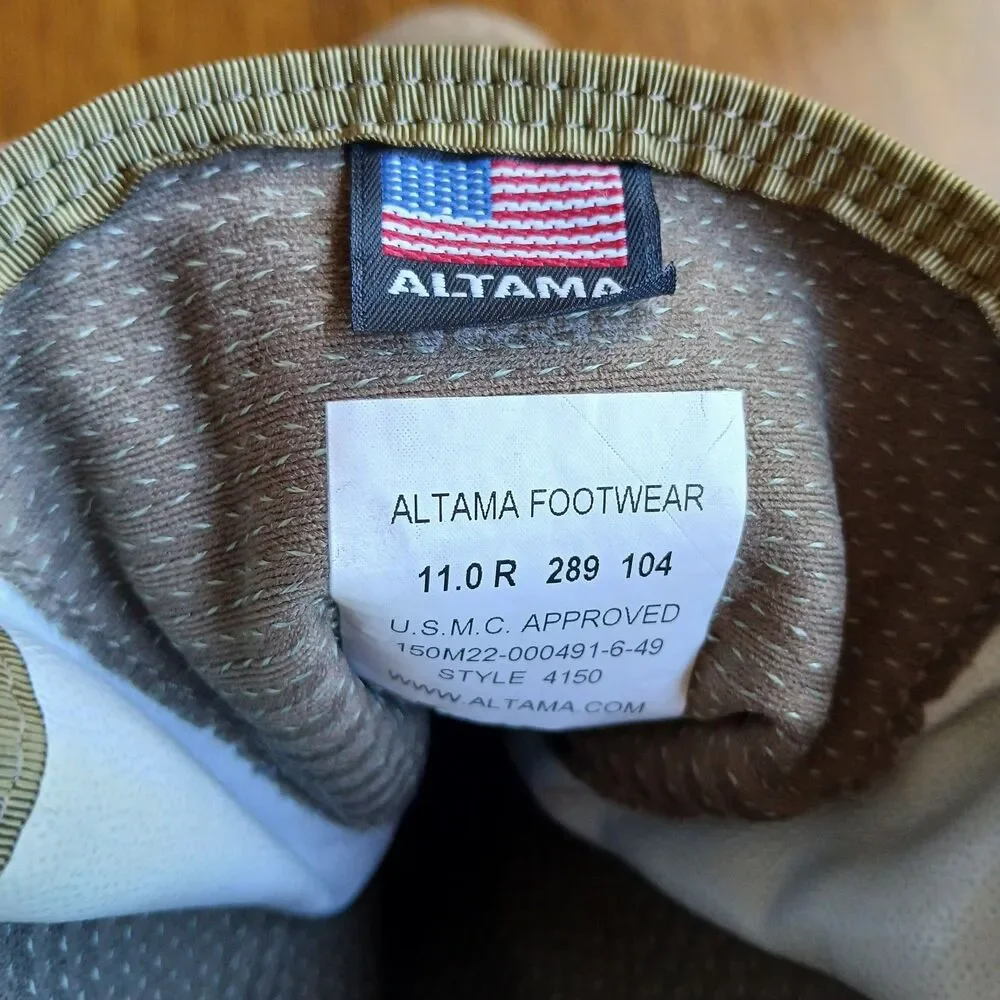 Altama USMC Military Combat Boots Mens 11R Coyote Tan Tactical Vibram Style